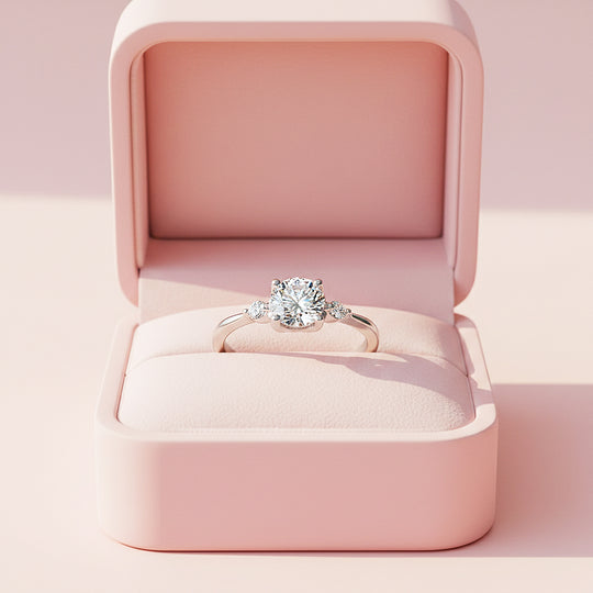 Round Solitaire Accent Engagement Ring | Luxe1967 - new designs | Singapore Jewellery, Wedding Rings &amp; Gifts | Same Day Delivery | Tiara.com.sg