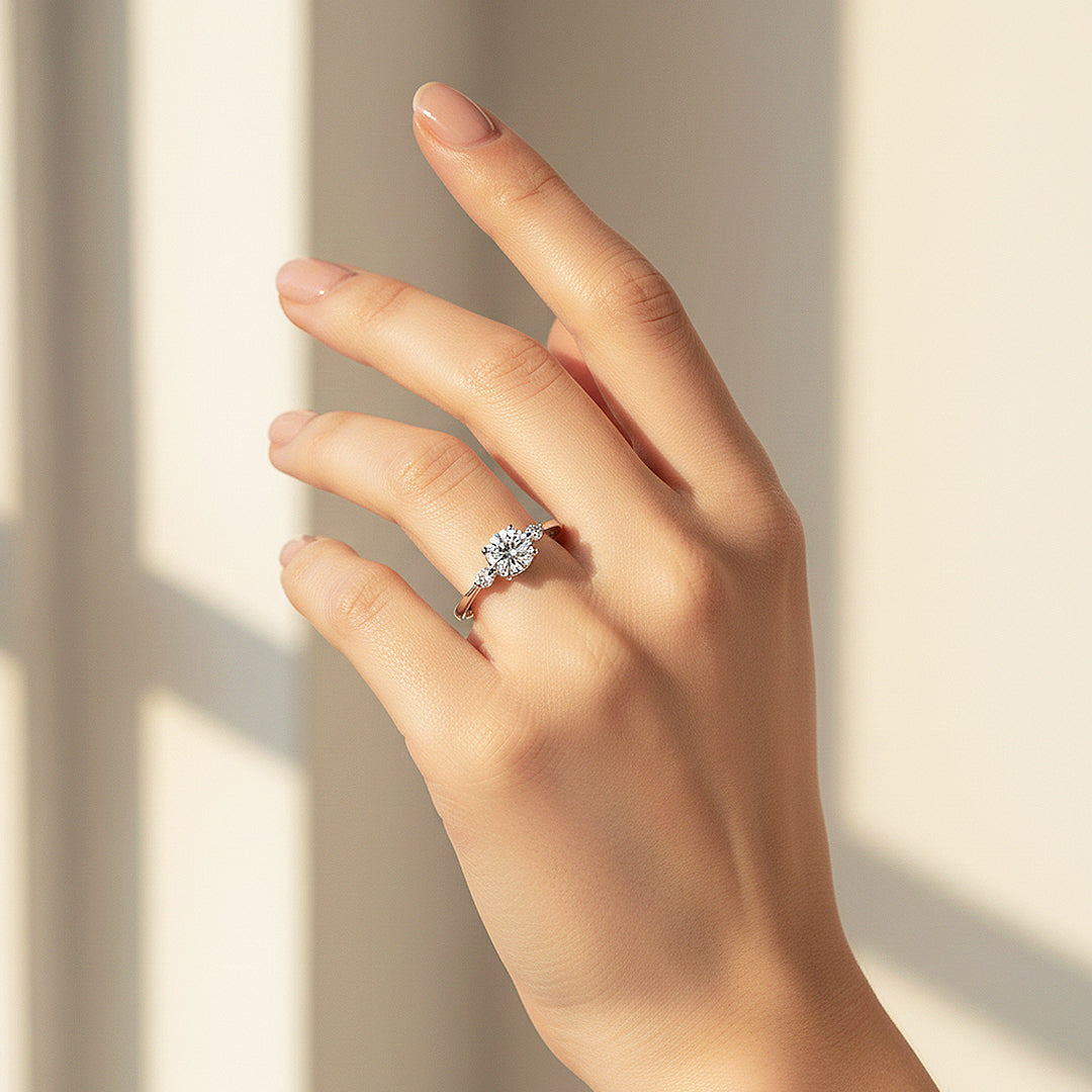 Round Solitaire Accent Engagement Ring | Luxe1967 - new designs | Singapore Jewellery, Wedding Rings &amp; Gifts | Same Day Delivery | Tiara.com.sg