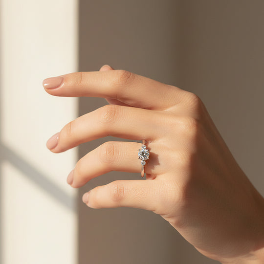 Round Solitaire Accent Engagement Ring | Luxe1967 - new designs | Singapore Jewellery, Wedding Rings &amp; Gifts | Same Day Delivery | Tiara.com.sg