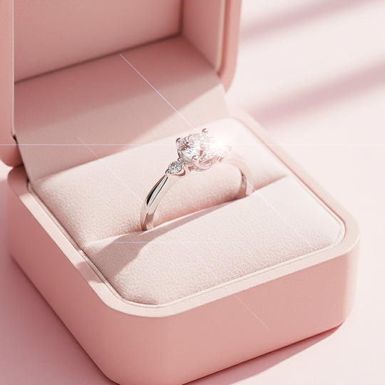 Round Solitaire Accent Engagement Ring | Luxe1967 - new designs | Singapore Jewellery, Wedding Rings &amp; Gifts | Same Day Delivery | Tiara.com.sg