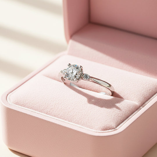 Round Solitaire Accent Engagement Ring | Luxe1967 - new designs | Singapore Jewellery, Wedding Rings &amp; Gifts | Same Day Delivery | Tiara.com.sg