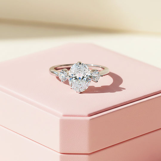 Round Three Stone Engagement Ring | Adjustable | Luxe1971 - new designs | Singapore Jewellery, Wedding Rings &amp; Gifts | Same Day Delivery | Tiara.com.sg