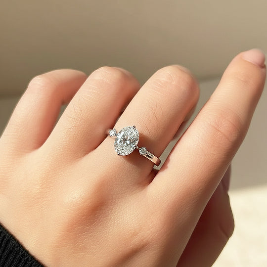 Round Three Stone Engagement Ring | Adjustable | Luxe1971 - new designs | Singapore Jewellery, Wedding Rings &amp; Gifts | Same Day Delivery | Tiara.com.sg