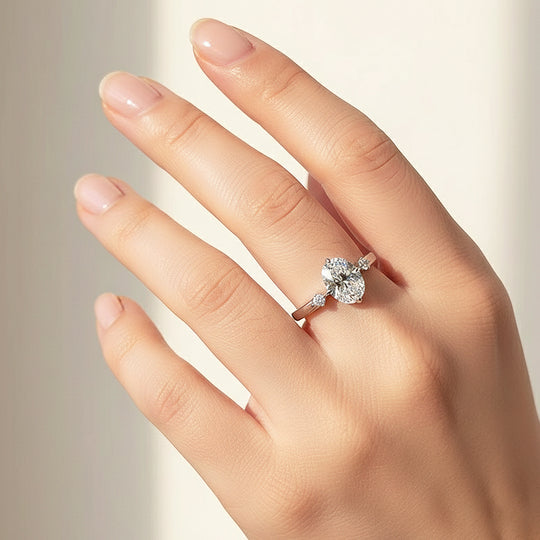 Round Three Stone Engagement Ring | Adjustable | Luxe1971 - new designs | Singapore Jewellery, Wedding Rings &amp; Gifts | Same Day Delivery | Tiara.com.sg