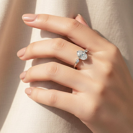 Round Three Stone Engagement Ring | Adjustable | Luxe1971 - new designs | Singapore Jewellery, Wedding Rings &amp; Gifts | Same Day Delivery | Tiara.com.sg