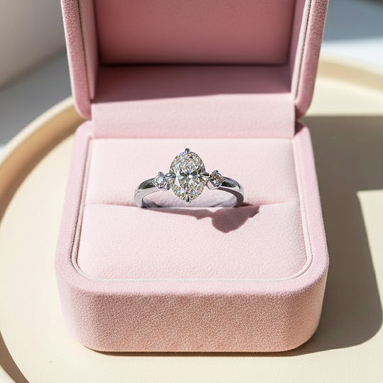 Round Three Stone Engagement Ring | Adjustable | Luxe1971 - new designs | Singapore Jewellery, Wedding Rings &amp; Gifts | Same Day Delivery | Tiara.com.sg