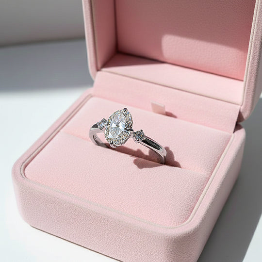 Round Three Stone Engagement Ring | Adjustable | Luxe1971 - new designs | Singapore Jewellery, Wedding Rings &amp; Gifts | Same Day Delivery | Tiara.com.sg