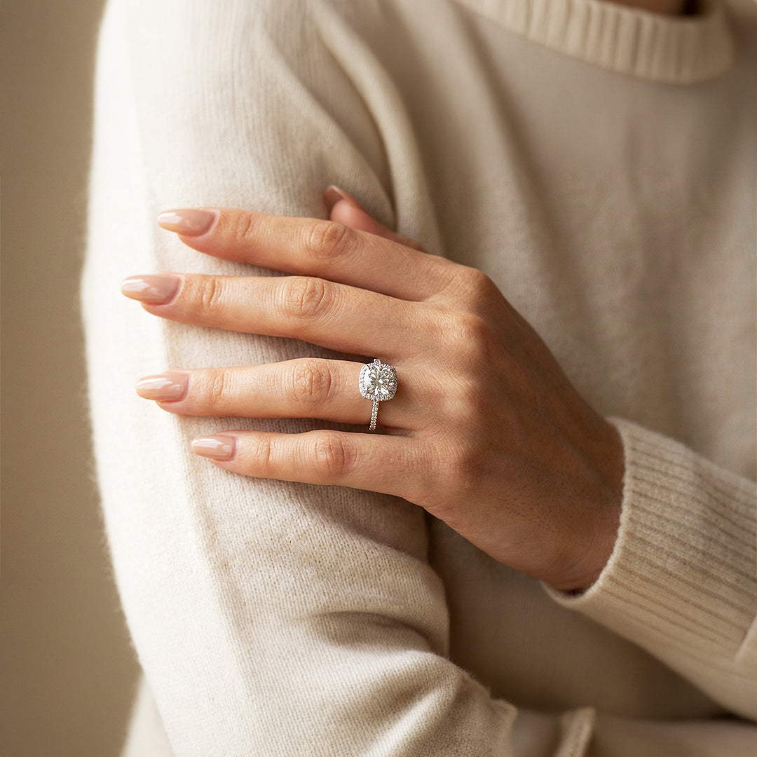 Cushion Halo Engagement Ring | Luxe1986 - new designs | Singapore Jewellery, Wedding Rings & Gifts | Same Day Delivery | Tiara.com.sg