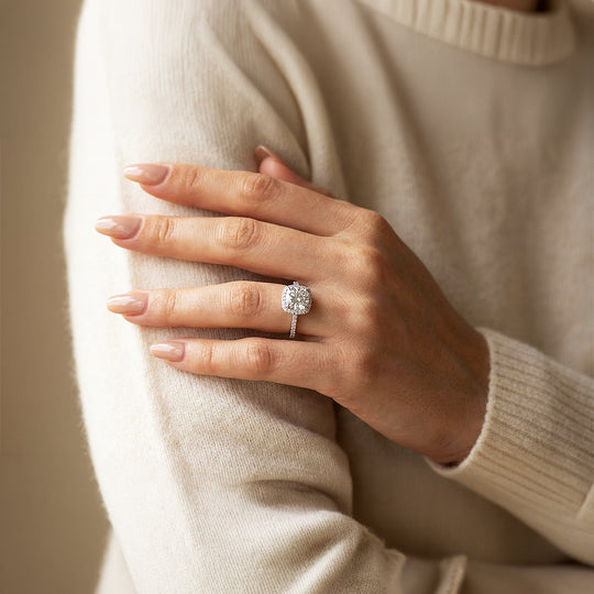 Cushion Halo Engagement Ring | Luxe1986 - new designs | Singapore Jewellery, Wedding Rings &amp; Gifts | Same Day Delivery | Tiara.com.sg