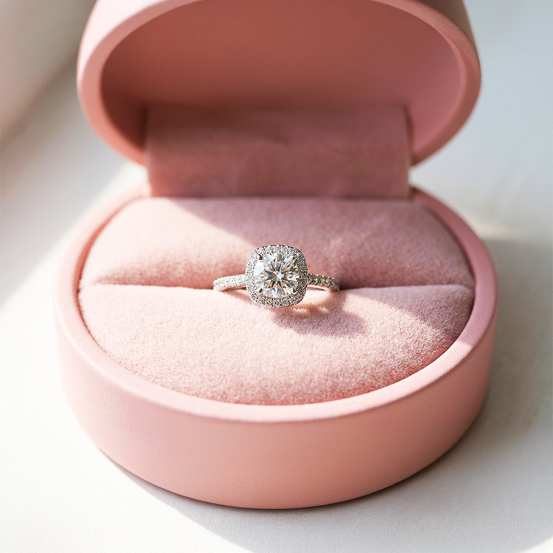 Cushion Halo Engagement Ring | Luxe1986 - new designs | Singapore Jewellery, Wedding Rings &amp; Gifts | Same Day Delivery | Tiara.com.sg