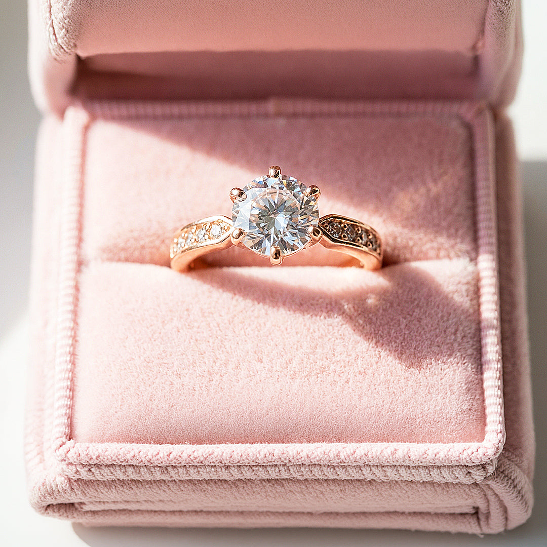 Round Solitaire Pink Accent Engagement Ring | Luxe1989 - new designs | Singapore Jewellery, Wedding Rings & Gifts | Same Day Delivery | Tiara.com.sg