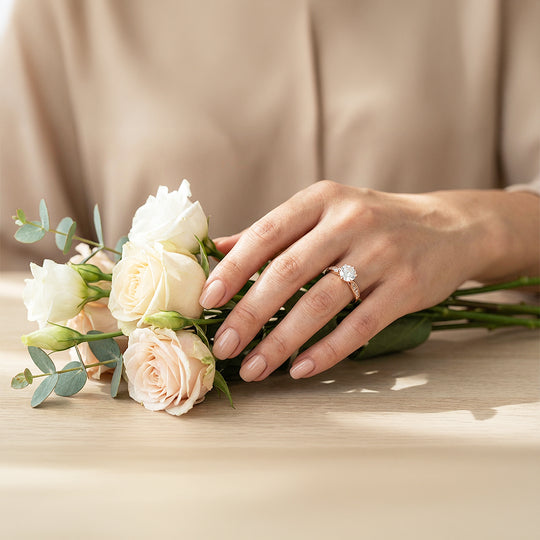 Round Solitaire Pink Accent Engagement Ring | Luxe1989 - new designs | Singapore Jewellery, Wedding Rings &amp; Gifts | Same Day Delivery | Tiara.com.sg