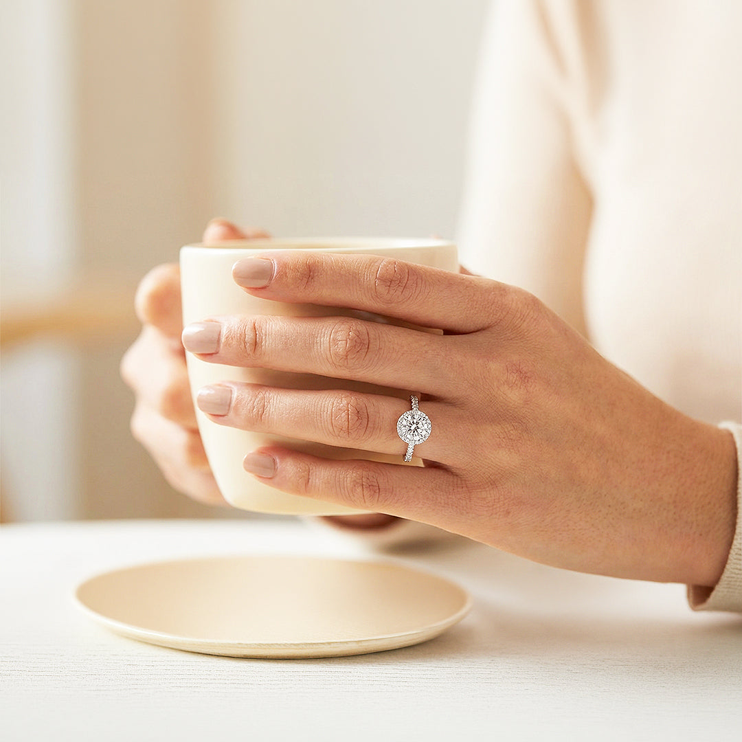 Round Halo Engagement Ring | Luxe1990 - new designs | Singapore Jewellery, Wedding Rings &amp; Gifts | Same Day Delivery | Tiara.com.sg