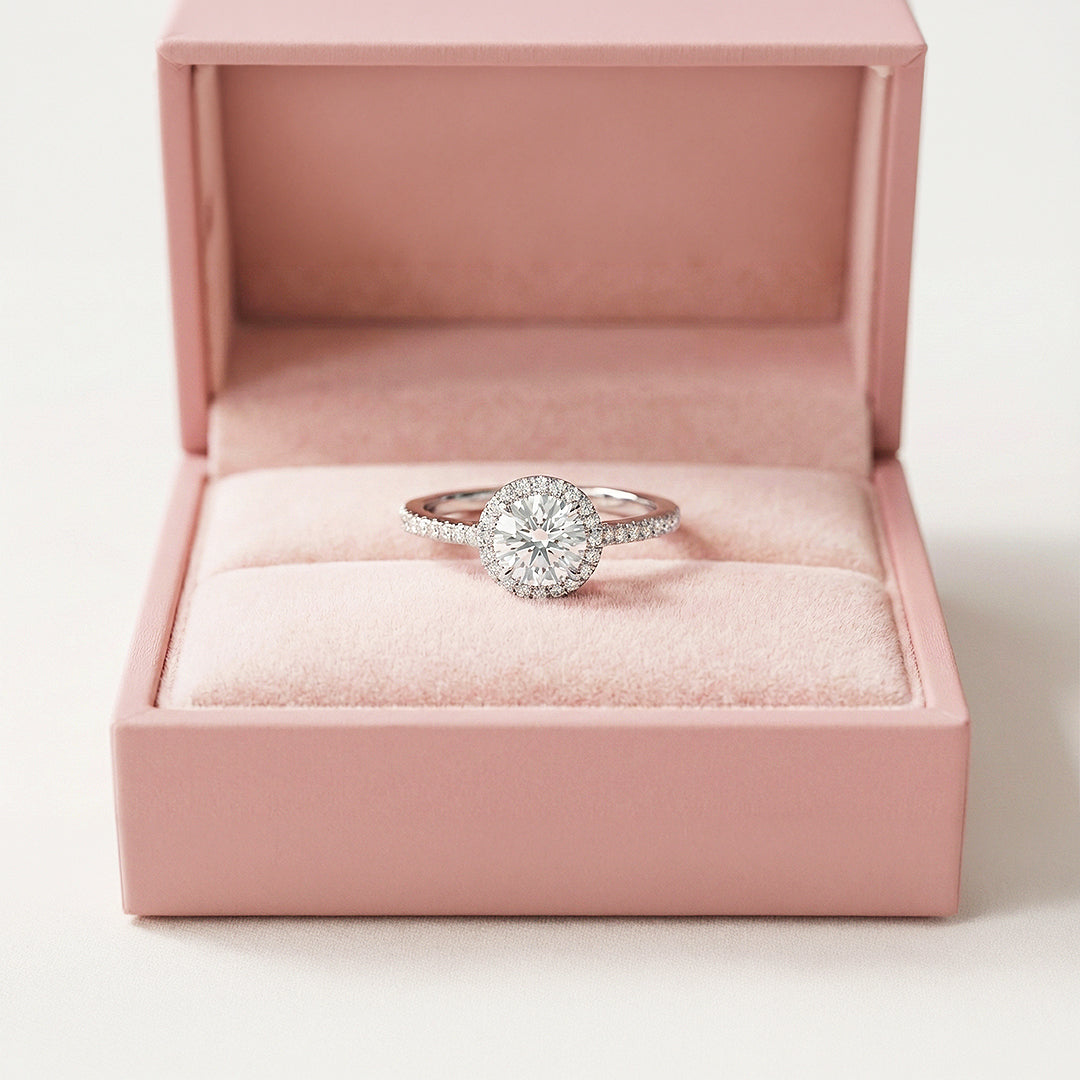 Round Halo Engagement Ring | Luxe1990 - new designs | Singapore Jewellery, Wedding Rings &amp; Gifts | Same Day Delivery | Tiara.com.sg