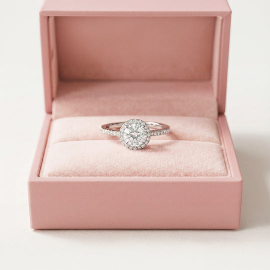 Round Halo Engagement Ring | Luxe1990 - new designs | Singapore Jewellery, Wedding Rings &amp; Gifts | Same Day Delivery | Tiara.com.sg