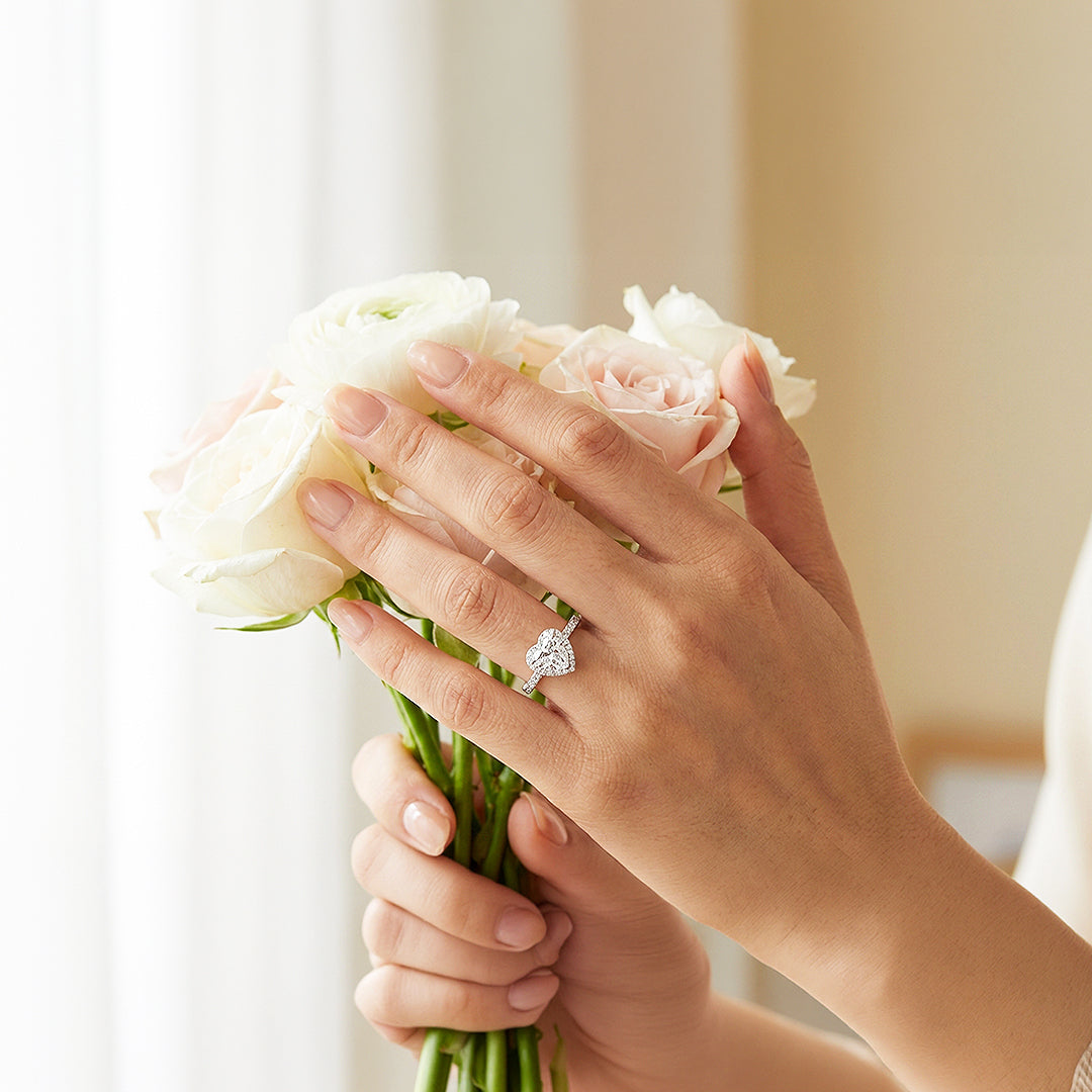 Heart Halo Engagement Ring | Luxe1993 - new designs | Singapore Jewellery, Wedding Rings &amp; Gifts | Same Day Delivery | Tiara.com.sg