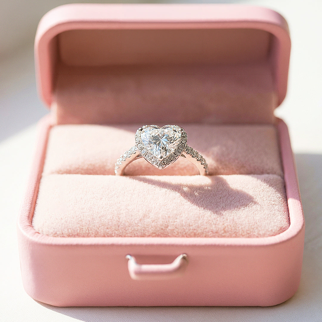 Heart Halo Engagement Ring | Luxe1993 - new designs | Singapore Jewellery, Wedding Rings &amp; Gifts | Same Day Delivery | Tiara.com.sg