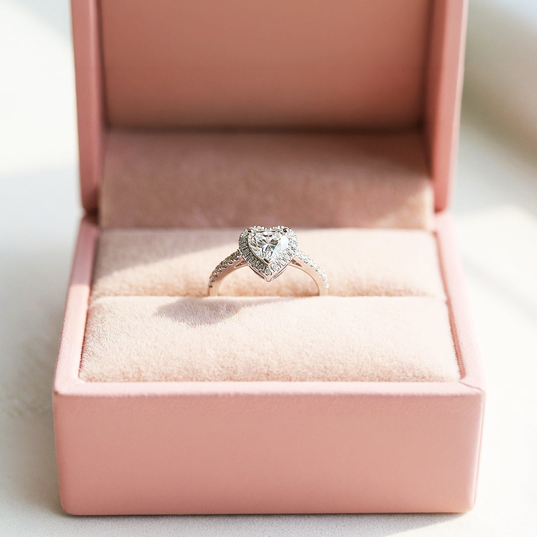 Heart Halo Engagement Ring | Luxe1993 - new designs | Singapore Jewellery, Wedding Rings &amp; Gifts | Same Day Delivery | Tiara.com.sg