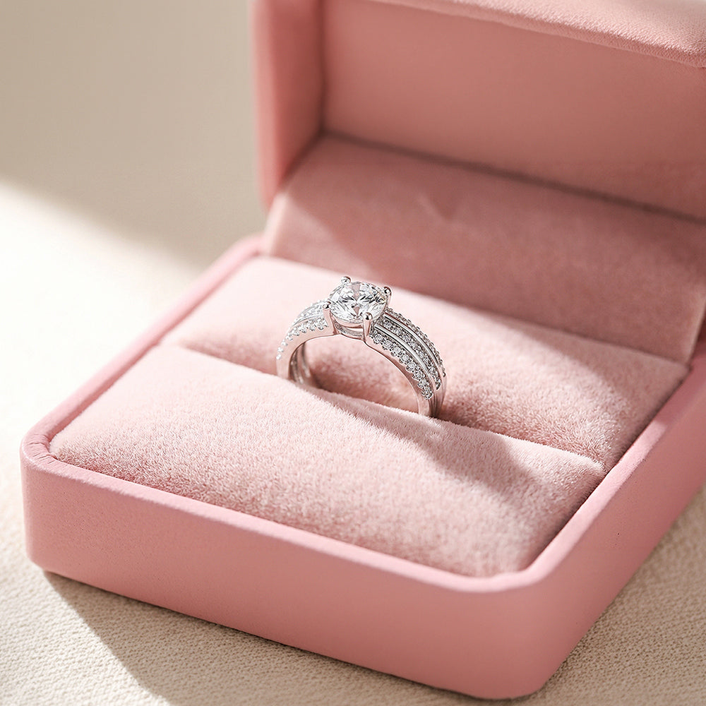 Round Solitaire Triple Band Engagement Ring | Luxe1994 - new designs | Singapore Jewellery, Wedding Rings & Gifts | Same Day Delivery | Tiara.com.sg