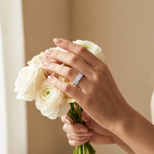 Round Solitaire Triple Band Engagement Ring | Luxe1994 - new designs | Singapore Jewellery, Wedding Rings &amp; Gifts | Same Day Delivery | Tiara.com.sg