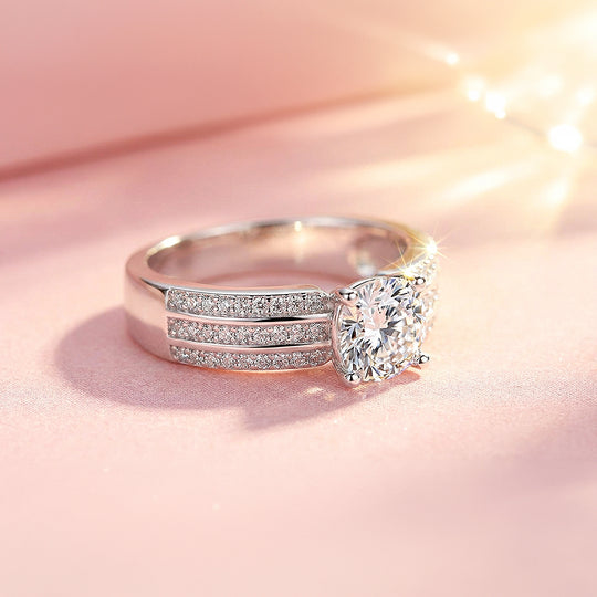 Round Solitaire Triple Band Engagement Ring | Luxe1994 - new designs | Singapore Jewellery, Wedding Rings &amp; Gifts | Same Day Delivery | Tiara.com.sg