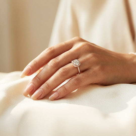 Cushion Halo Engagement Ring | Luxe1996 - new designs | Singapore Jewellery, Wedding Rings &amp; Gifts | Same Day Delivery | Tiara.com.sg