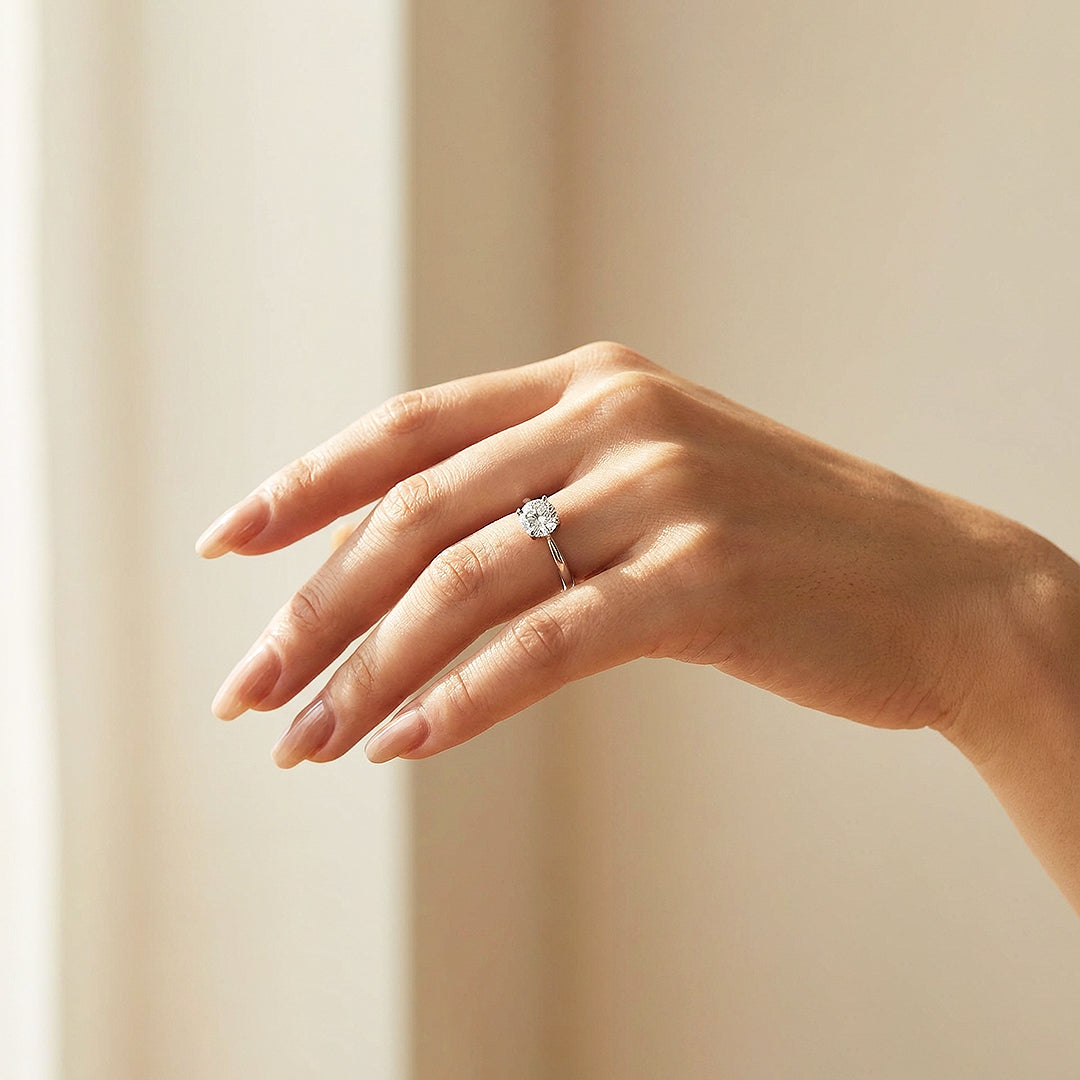 Round Solitaire Cathedral Engagement Ring | Luxe2001 - new designs | Singapore Jewellery, Wedding Rings &amp; Gifts | Same Day Delivery | Tiara.com.sg