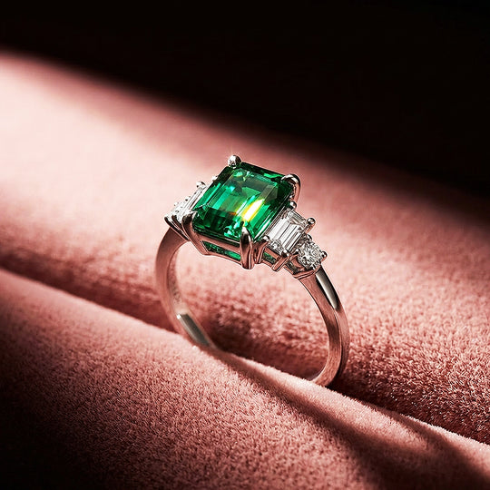 Emerald Cut Coloured Stone Engagement Ring | Luxe2003 - new designs | Singapore Jewellery, Wedding Rings &amp; Gifts | Same Day Delivery | Tiara.com.sg
