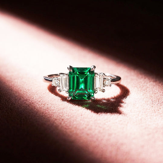 Emerald Cut Coloured Stone Engagement Ring | Luxe2003 - new designs | Singapore Jewellery, Wedding Rings &amp; Gifts | Same Day Delivery | Tiara.com.sg
