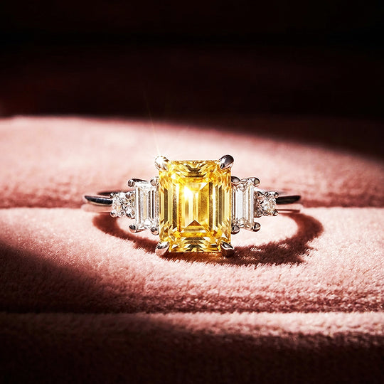 Emerald Cut Coloured Stone Engagement Ring | Luxe2003 - new designs | Singapore Jewellery, Wedding Rings &amp; Gifts | Same Day Delivery | Tiara.com.sg