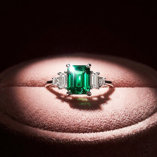 Emerald Cut Coloured Stone Engagement Ring | Luxe2003 - new designs | Singapore Jewellery, Wedding Rings &amp; Gifts | Same Day Delivery | Tiara.com.sg