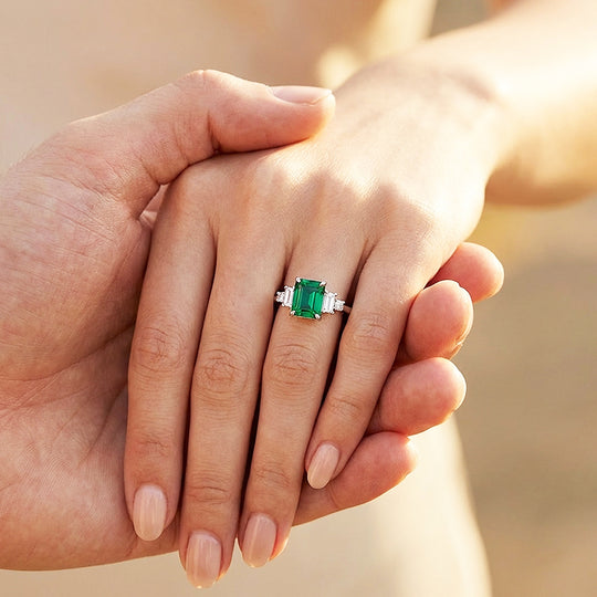 Emerald Cut Coloured Stone Engagement Ring | Luxe2003 - new designs | Singapore Jewellery, Wedding Rings &amp; Gifts | Same Day Delivery | Tiara.com.sg