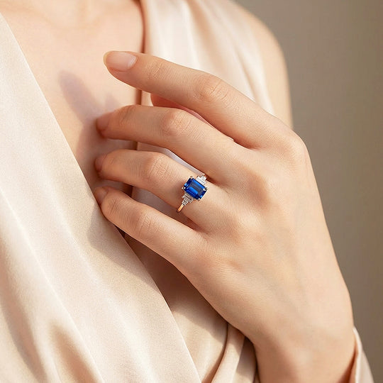Emerald Cut Coloured Stone Engagement Ring | Luxe2003 - new designs | Singapore Jewellery, Wedding Rings &amp; Gifts | Same Day Delivery | Tiara.com.sg