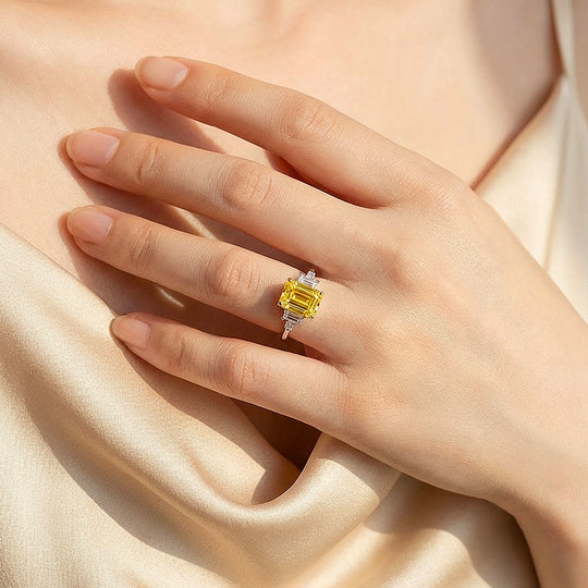 Emerald Cut Coloured Stone Engagement Ring | Luxe2003 - new designs | Singapore Jewellery, Wedding Rings &amp; Gifts | Same Day Delivery | Tiara.com.sg