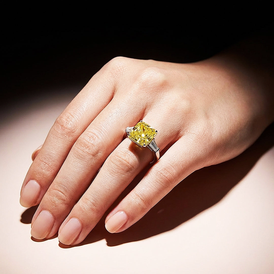 Cushion Cut Canary Yellow Engagement Ring | Luxe2004 - new designs | Singapore Jewellery, Wedding Rings &amp; Gifts | Same Day Delivery | Tiara.com.sg