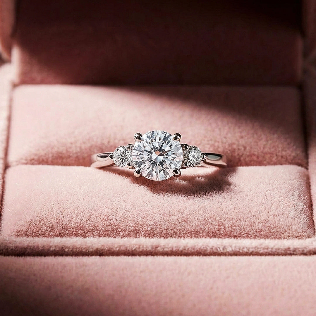 Round Trilogy Engagement Ring | Luxe2005 - new designs | Singapore Jewellery, Wedding Rings &amp; Gifts | Same Day Delivery | Tiara.com.sg