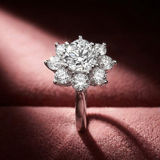 Round Brilliant Floral Halo Engagement Ring | Luxe2010 - new designs | Singapore Jewellery, Wedding Rings &amp; Gifts | Same Day Delivery | Tiara.com.sg