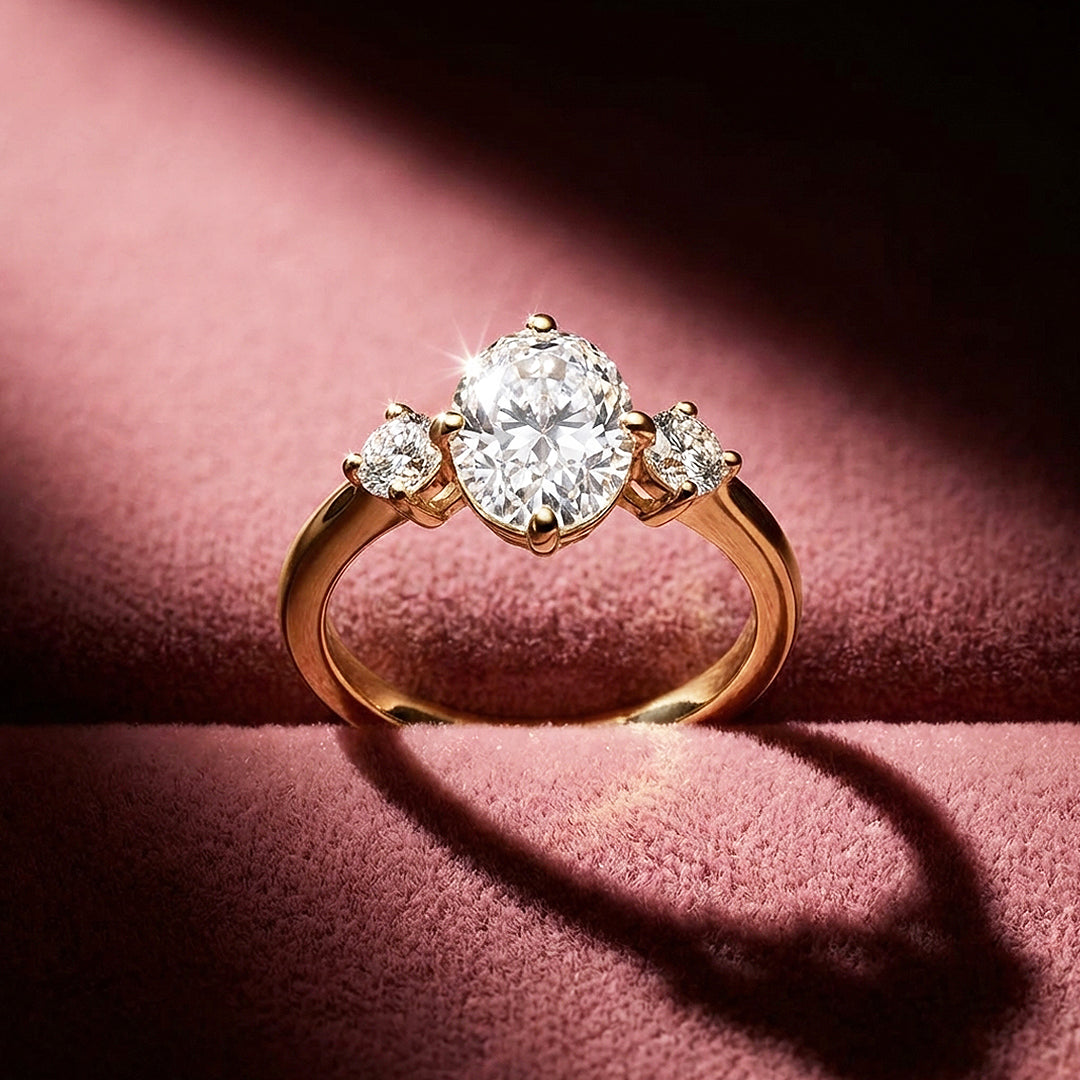 Oval Cut Three-Stone Engagement Ring | Classic Trilogy Setting | Luxe2012 - new designs | Singapore Jewellery, Wedding Rings &amp; Gifts | Same Day Delivery | Tiara.com.sg