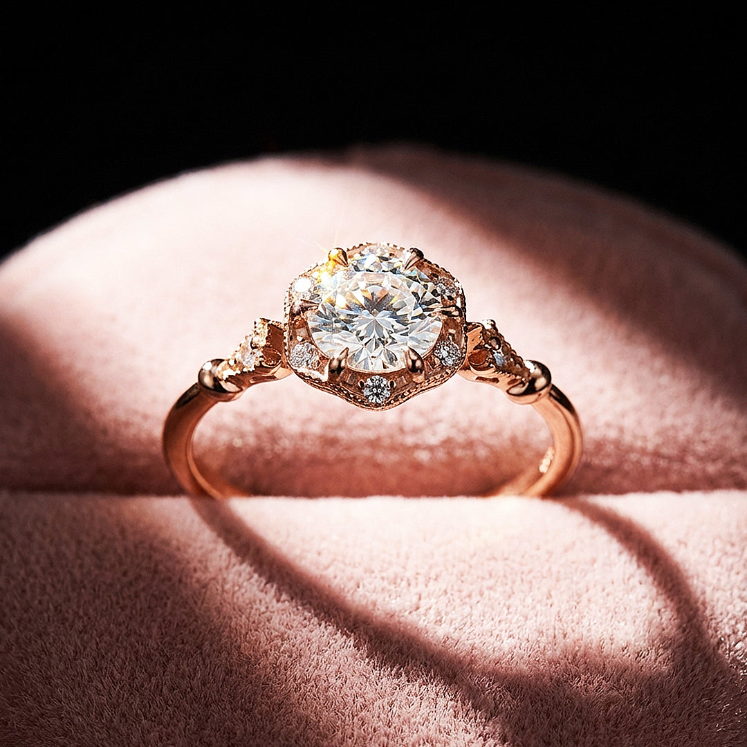 Round Brilliant Vintage Halo Engagement Ring | Luxe2021 - Ring | Singapore Jewellery, Wedding Rings &amp; Gifts | Same Day Delivery | Tiara.com.sg