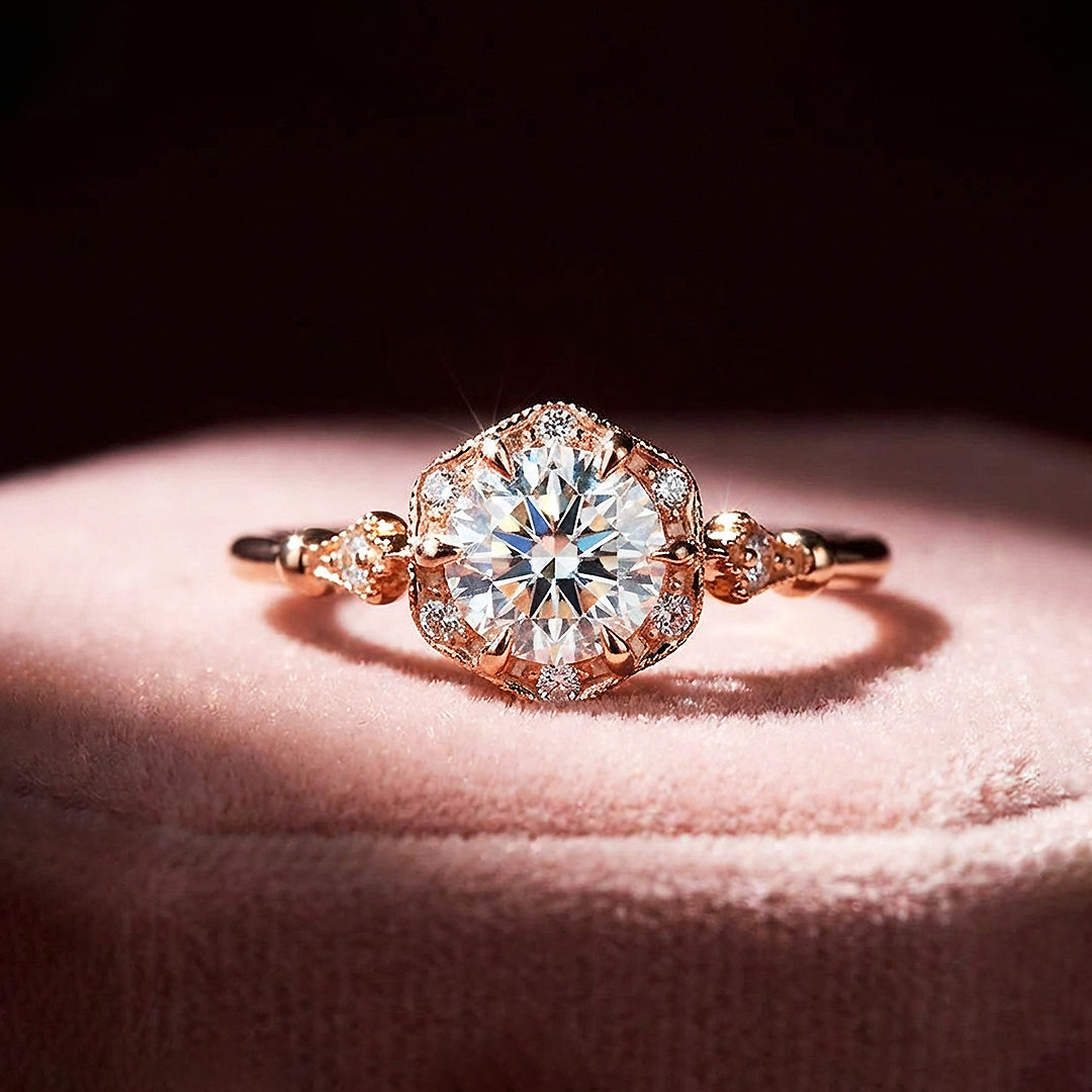 Round Brilliant Vintage Halo Engagement Ring | Luxe2021 - Ring | Singapore Jewellery, Wedding Rings & Gifts | Same Day Delivery | Tiara.com.sg