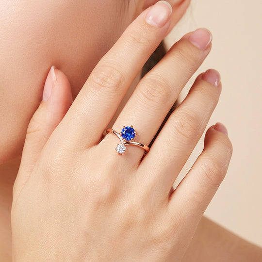 Toi et Moi Sapphire Blue Engagement Ring | Luxe2023 - Ring | Singapore Jewellery, Wedding Rings &amp; Gifts | Same Day Delivery | Tiara.com.sg