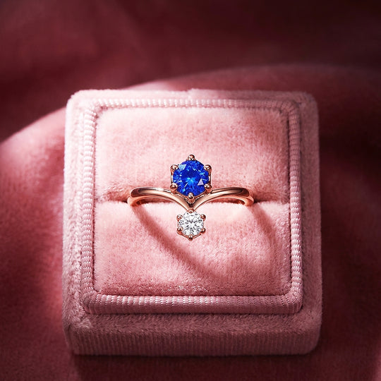 Toi et Moi Sapphire Blue Engagement Ring | Luxe2023 - Ring | Singapore Jewellery, Wedding Rings &amp; Gifts | Same Day Delivery | Tiara.com.sg