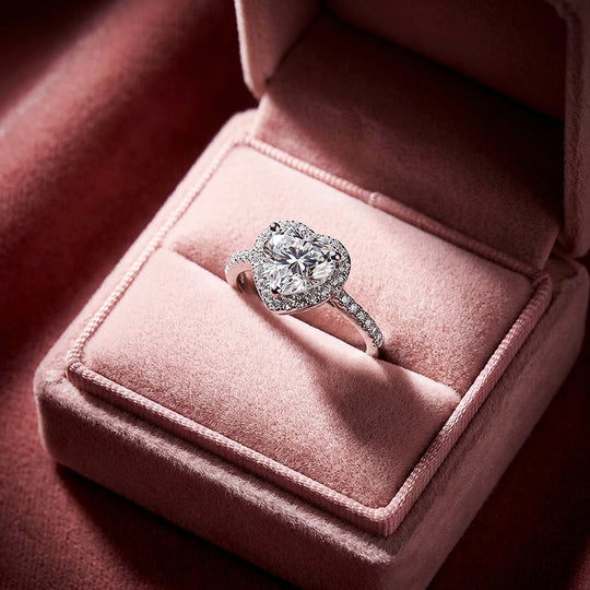 Heart Cut Halo Engagement Ring in White Gold | Luxe2028 - Ring | Singapore Jewellery, Wedding Rings &amp; Gifts | Same Day Delivery | Tiara.com.sg