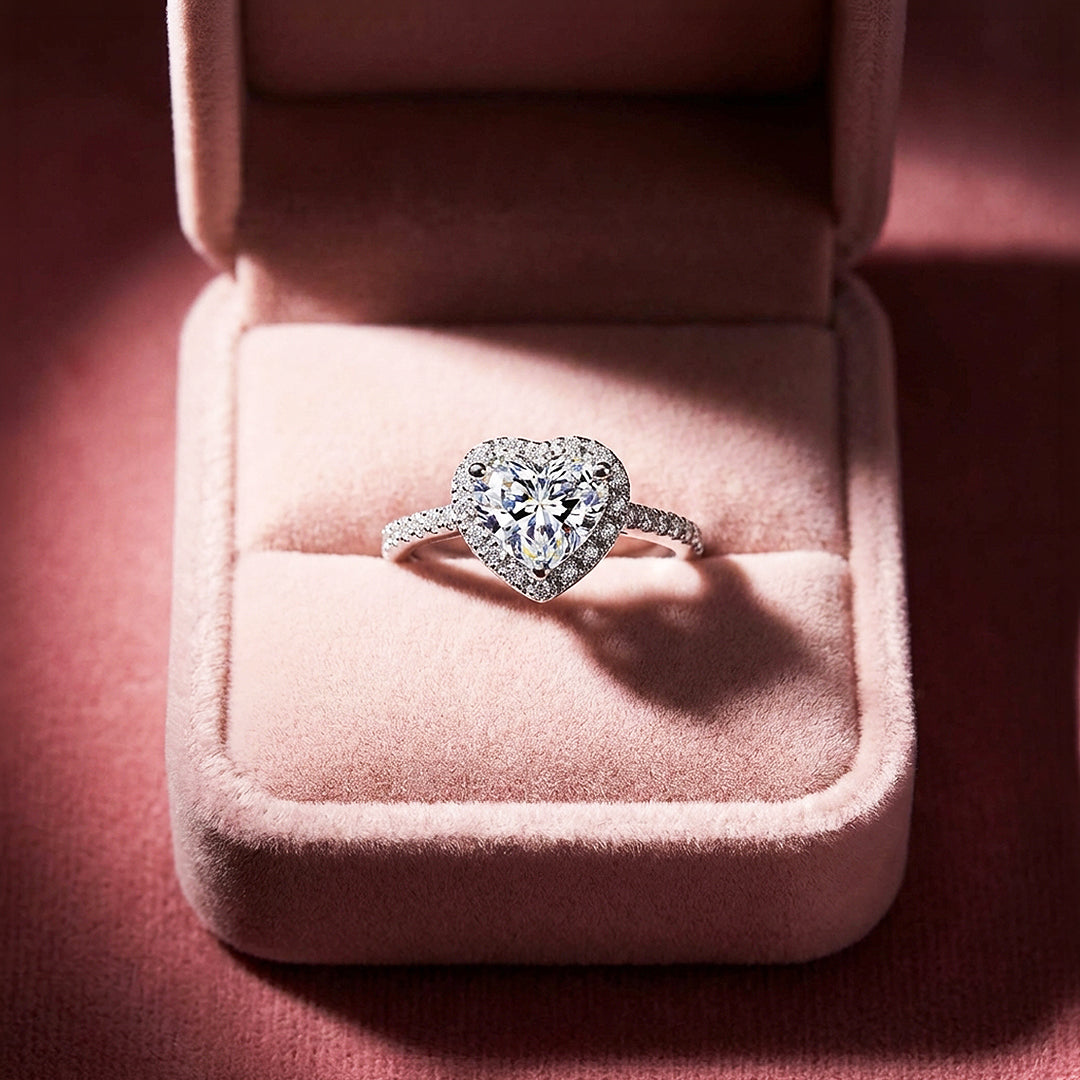 Heart Cut Halo Engagement Ring in White Gold | Luxe2028 - Ring | Singapore Jewellery, Wedding Rings &amp; Gifts | Same Day Delivery | Tiara.com.sg