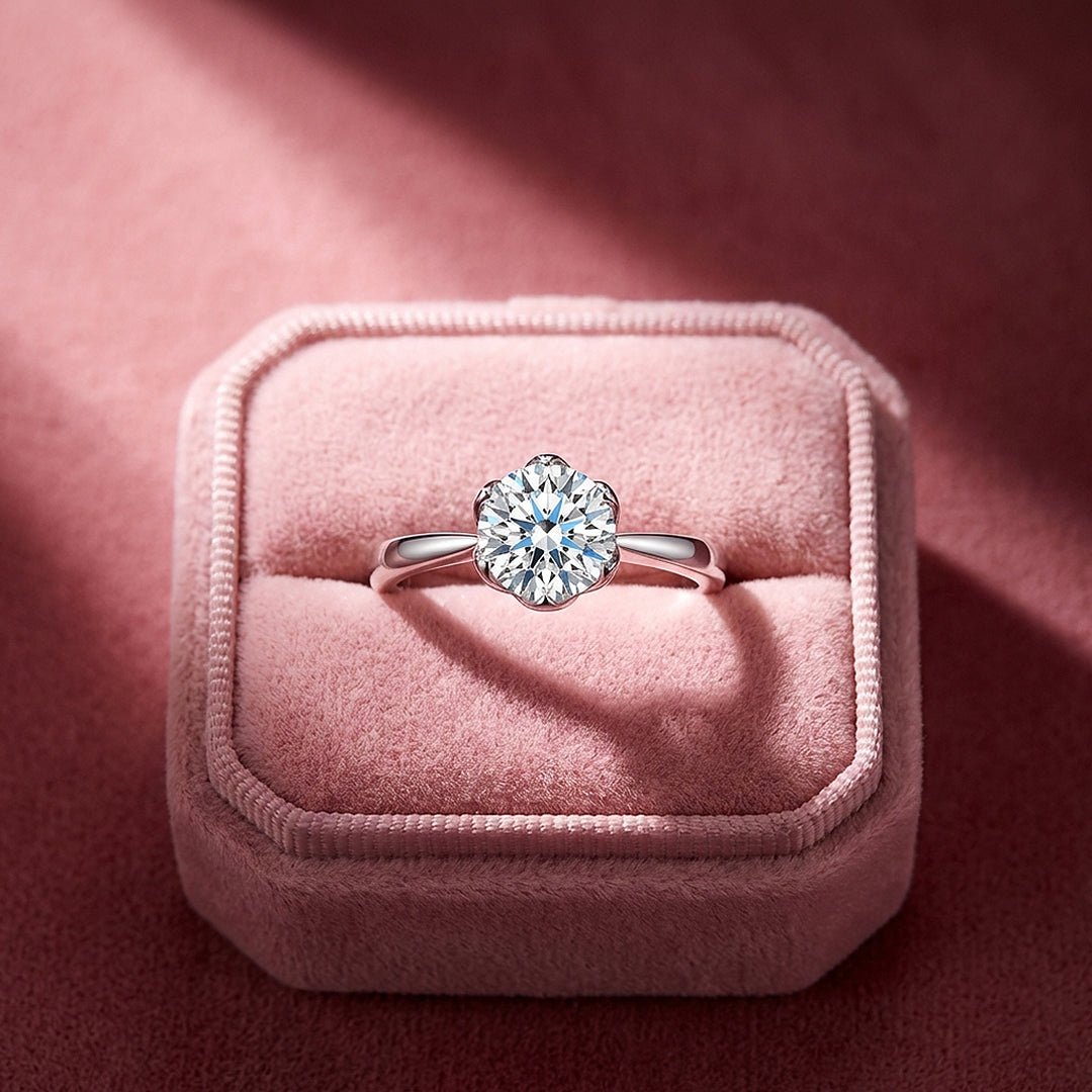 Round Brilliant Floral Solitaire Engagement Ring | Luxe2029 - Ring | Singapore Jewellery, Wedding Rings & Gifts | Same Day Delivery | Tiara.com.sg