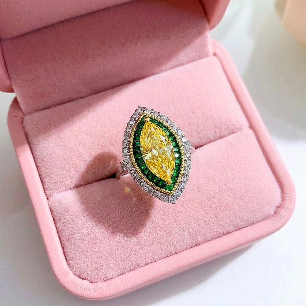 Marquise Cut Canary Yellow Engagement Ring | Luxe2042 - Adjustable Ring | Singapore Jewellery, Wedding Rings & Gifts | Same Day Delivery | Tiara.com.sg