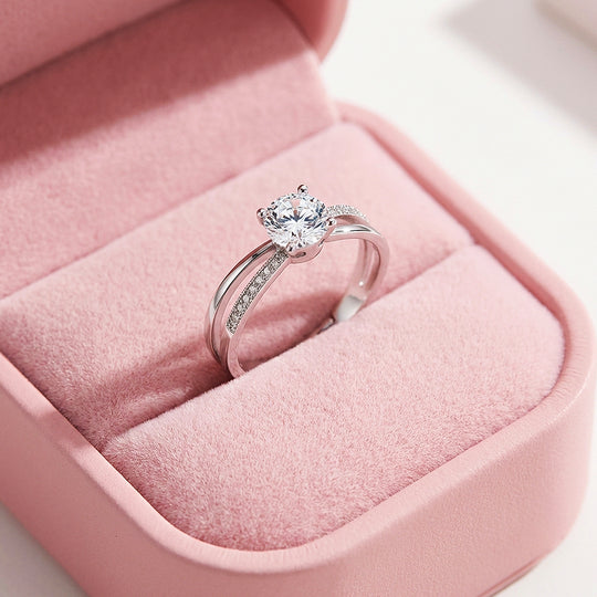 Round Cut Split Band Engagement Ring | Luxe2052 - Ring | Singapore Jewellery, Wedding Rings &amp; Gifts | Same Day Delivery | Tiara.com.sg