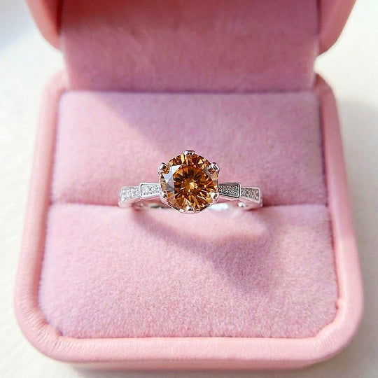 Round Cut Champagne Engagement Ring | Luxe2054 - Ring | Singapore Jewellery, Wedding Rings &amp; Gifts | Same Day Delivery | Tiara.com.sg