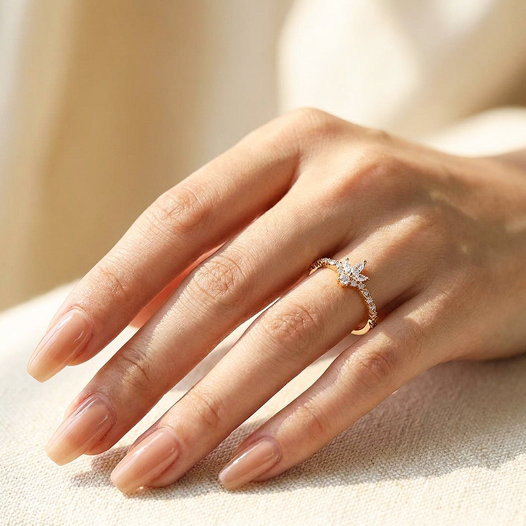Marquise Floral Cluster Ring | Gold | Luxe2072
