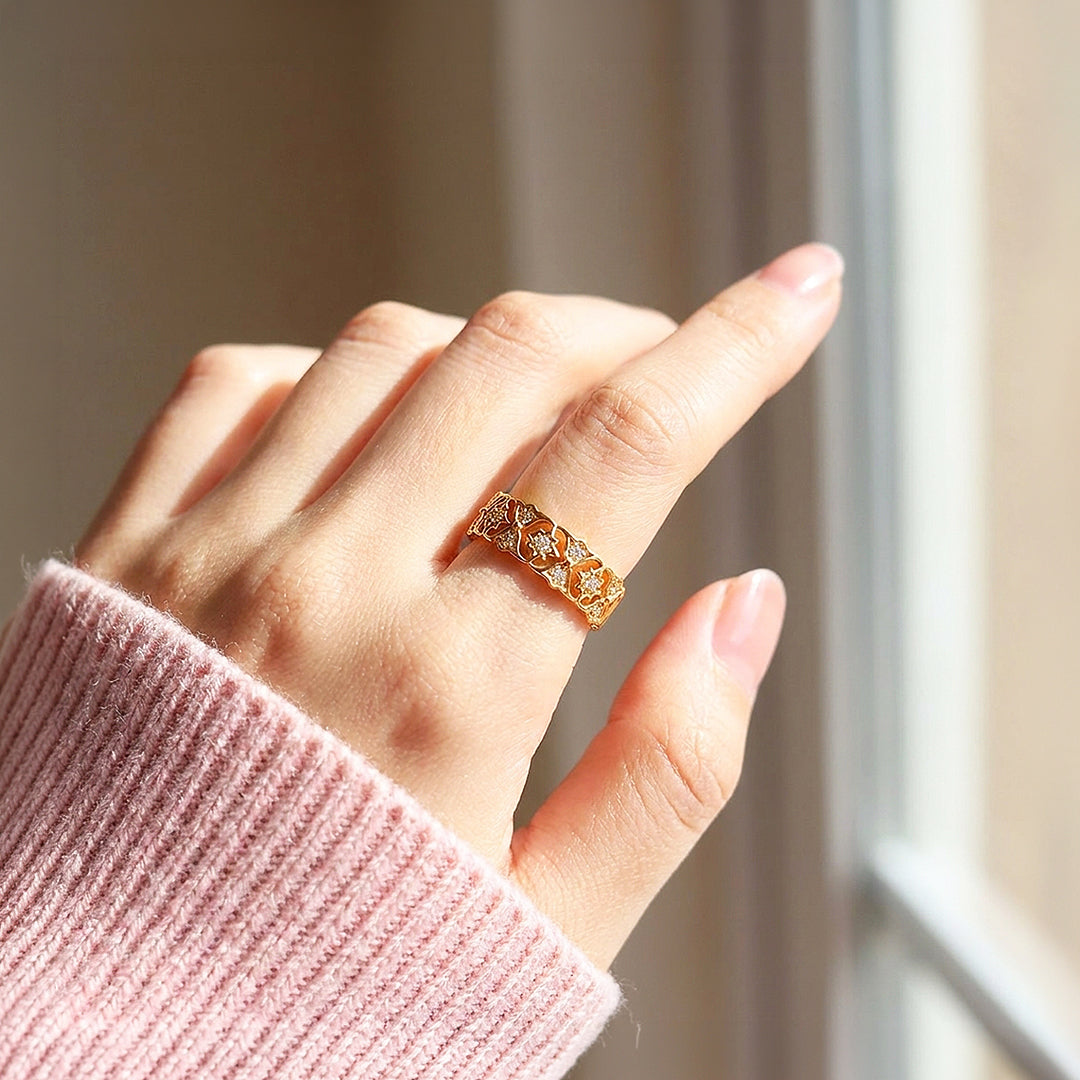 Vintage Filigree Star Band Ring | Luxe2073